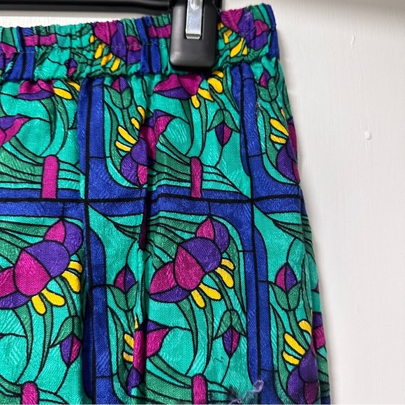 Vintage Doncaster Green Floral Print Pleated Midi Skirt Women’s Size 14 Retro - Picture 11 of 16